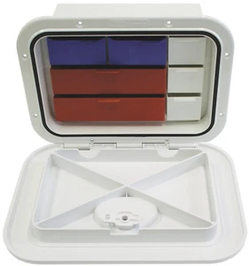 Access Hatch with Storage Box for Caravan/ Boat/RV White With Draw Compartments - Picture 1 of 3