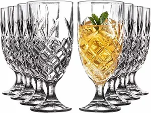 Juego de gafas de whisky Royalty Art Kinsley Lowball, 8 vasos de tallo largo, altos... - Imagen 1 de 2