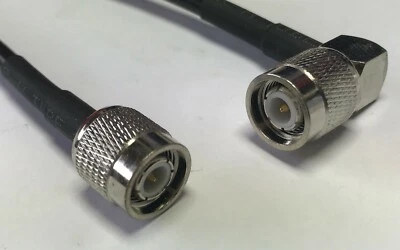 TNC Male Angle to TNC Male Pick Length RG58 Lot Coax RF Cable Quality 50ohm USA - Image 1 of 3