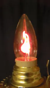 FLICKER FLAME CLEAR LAMP LIGHT BULB 3 watt CA-10 STANDARD BASE FIRE 1500 HOURS - Picture 1 of 4