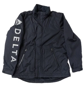 Delta Airlines Jacket by Lands End Navy Employee Uniform Reflective Winter LARGE - Picture 1 of 10