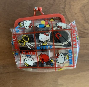 Vintage 1975 Sanrio Japan Hello Kitty Miniature Sewing Kit Vinyl Pouch AS IS - Picture 1 of 6