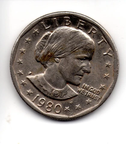 1980 SUSAN B ANTHONY  Dollar Coin    Circulated Cover
