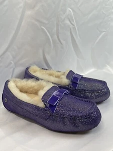 UGG Australia kids ANNMARIE Glitter purple slippers Big kid size 3 - Picture 1 of 17