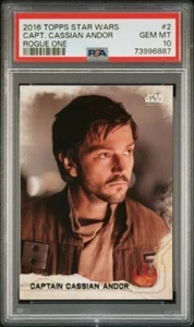 2016 Topps Star Wars Rogue One Cassian Andor PSA 10 GEM "Rookie" - Picture 1 of 2