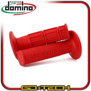DOMINO MOTORCYCLE CROSS ENDURO KNOBS Red MOTORCYCLE PIT BIKE OFF ROAD UNIVERSAL - Picture 1 of 2