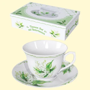 12 teiliges Teeservice Kaffee Service Porzellan Geschirr Maiglöckchen 6 Personen - Bild 1 von 1