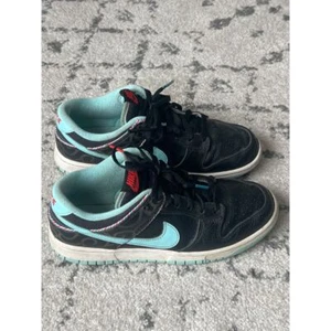 Nike Dunk Low SE Barbershop size 7.5 black DH7614-001 blue teal - Picture 1 of 11