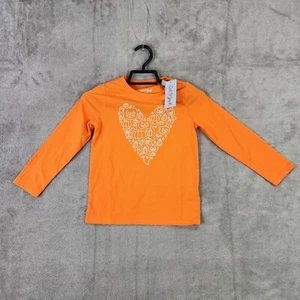 Girls Halloween Pumpkin Orange Long Sleeve Heart Shirt Cat & Jack Size XS (4/5) - Picture 1 of 9