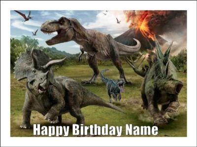 Съедобные украшения для тортов динозавров — глазурь — украшения для тортов динозавров юрского периода - Изображение 1 из 2