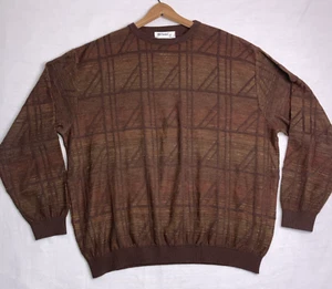 Vtg St Croix Shop Men's XXL Knit Abstract Wool Blend Pullover Sweater Made USA - Picture 1 of 11