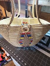 Vintage African Seagrass Woven Basket Carring Bag