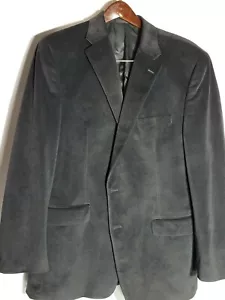 Chaps Mens Velour 2 Button Single Vented Jacket Charcoal Gray 44L - Picture 1 of 9