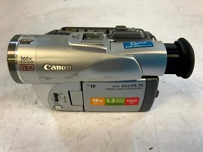 Canon Elura 70 MiniDV Camcorder Silver 1.3MP 2.5" Screen 18X Optical Zoom (F2D*) - Image 1 of 4