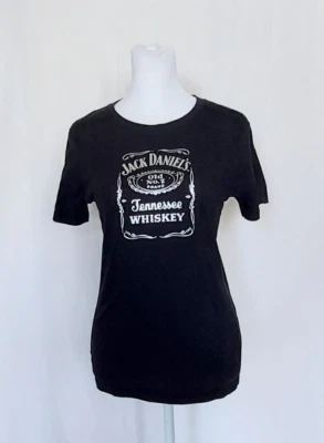 Jack Daniels Womens Large  Silver Label Old No 7 Whiskey T-Shirt Black 2005 - image 1 of 4