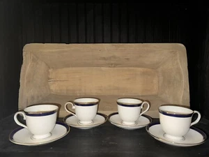 Lenox Federal Cobalt Gold Tea Cup & Saucer Sets (4) Never Used - Picture 1 of 4