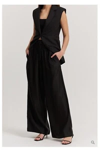 NWT | COUNTRY ROAD | Multichannel Palazzo Pants [6 XXS] women black RR$199 CR - Picture 1 of 16