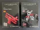 Nanoblock The Baron Triplane NBA-009 & NBM-006 Motorcycle Microblock Sets Sealed