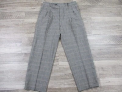 Pantalones Hart Shaffner Marx para hombre 34X29* gris a cuadros Comfort Plus Foto 1 de 4