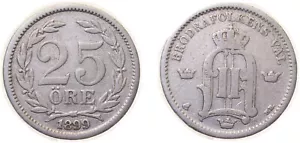 Sweden 1899 EB 25 Öre Silver (.600) VF - Picture 1 of 1