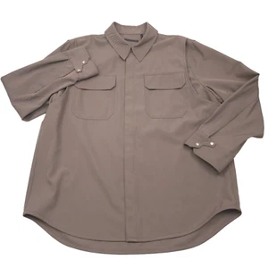$450 Helmut Lang Wool Blend Twill Utility Military Shirt Mens Size 2XL - Picture 1 of 9