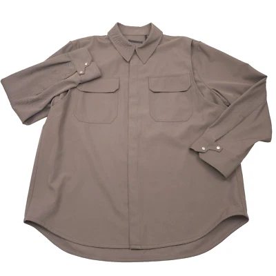 $450 Helmut Lang Wool Blend Twill Utility Military Shirt Mens Size 2XL - Image 1 of 4