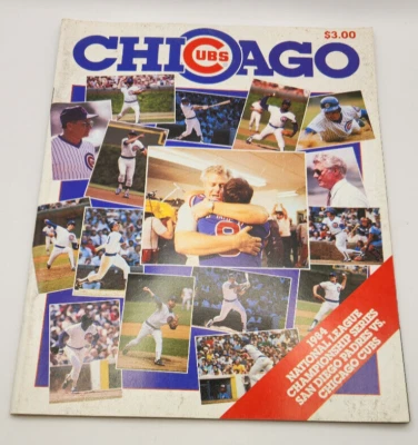 Vintage Chicago Cubs 1984 NLCS Championship Series Program Magazine V Padres NEW - Image 1 of 4