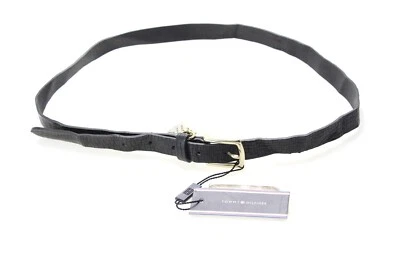 Tommy Hilfiger Edine Gürtel Damen 90 CM Echtes Leder Logo Charm Texturiert - Bild 1 von 4