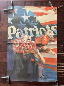 VINTAGE 1971 NEW ENGLAND PATRIOTS 24X36 FOOTBALL POSTER RARE ORIGINAL HUGE - Picture 1 of 11