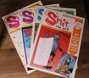 Shit the Dog Poster Magazine #1 #2 #3 #4 UK 1997 Authentic Comic Book Lot BISLEY - Picture 1 of 8