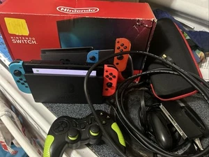Nintendo HAC-001(-01) Red/Blue Switch Console In Box Lot Mario Party Case Game - Picture 1 of 9