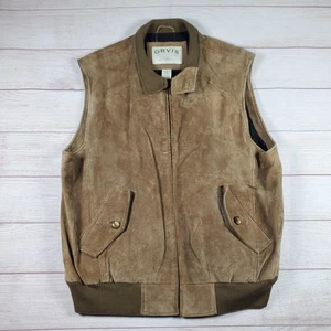 Orvis Vintage Wildleder Leder Weste hellbraun Angeln Feld Jagd Tartan kariert gefüttert L - Bild 1 von 11