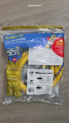 黄铜曲柄气体连接器 适用于炉灶或炉灶 48 x 5/8 全新 — 第 1/4 张图片