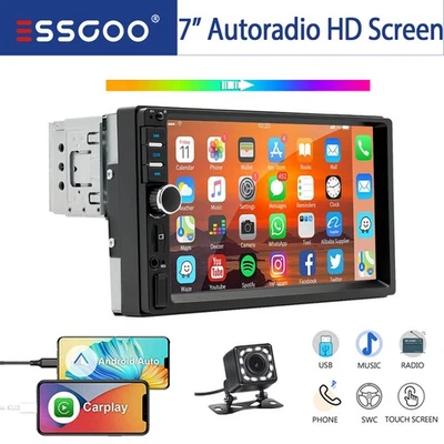 Autoradio 1 Din Bluetooth Apple Carplay Android Auto AUX Touchscreen USB Kamera - Bild 1 von 4