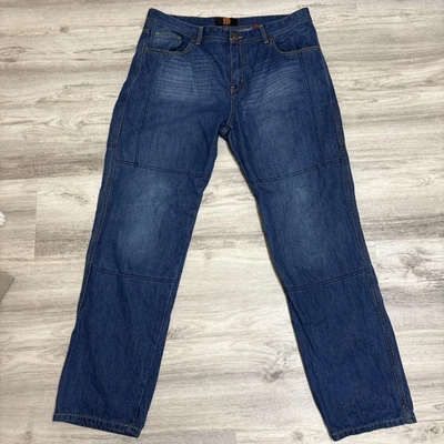 HB Huxlay Bros Motorcycle Pants Mens 40x34 Blue Denim w/ Kevlar Stretch Lining - Image 1 of 4