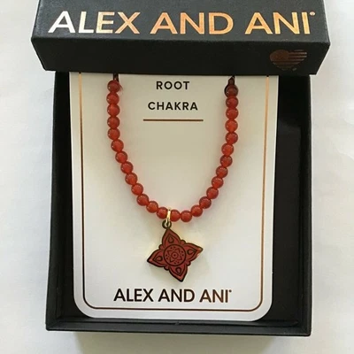 Alex and Ani Root Chakra Stretch Bracelet Shiny Gold New With Tag Box Card - Image 1 of 3