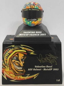 Minichamps 1/8 Scala 397 030086 - Casco AGV Moto GP Valencia 2003 V. Rossi - Foto 1 di 1