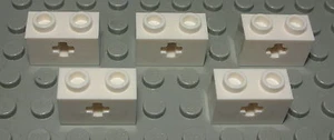 Lego Technic Ladrillo Con Agujero 1x2 Blanco 5 Piezas - Picture 1 of 1