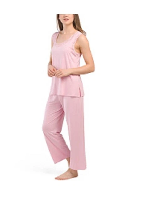 Nuevo con etiquetas Juego de pijama Natori Natori para mujer 2 piezas Feather Essentials XL flor de cerezo Foto 1 de 1