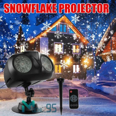 Binocular Rotating Snowflake Christmas Projector Lights Snowfall Landscape Light - Image 1 of 4