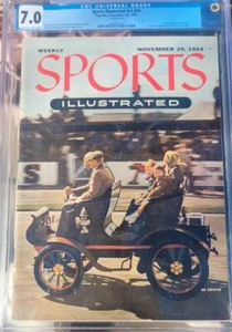 Sports illustrated newsstand 1954 Peugeot CGC 7.0 2nd (tie) of 7 graded - Foto 1 di 3