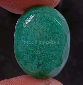 Piedra preciosa certificada Colombia corte oval esmeralda verde creada en laboratorio 18,80 quilates 5ATU - Imagen 1 de 4