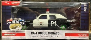 1974 Dodge Monaco Mount Prospect Police Chase Greenmachine Greenlight 1/24 Scale - Picture 1 of 3