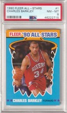 1990 Fleer - CHARLES BARKLEY - ALL STARS - #1 - PSA 8 - Philadelphia 76ers