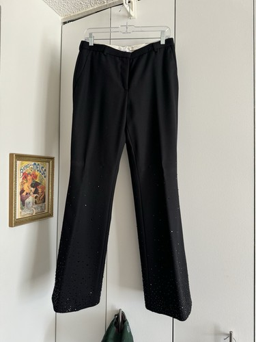 Pantalone Moschino in lana svasato con perline