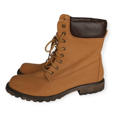 BOTAS ESTILO COMBATE CHARLOTTE RUSSE TOSTADAS TALLA 8 GUC. Foto 1 de 4