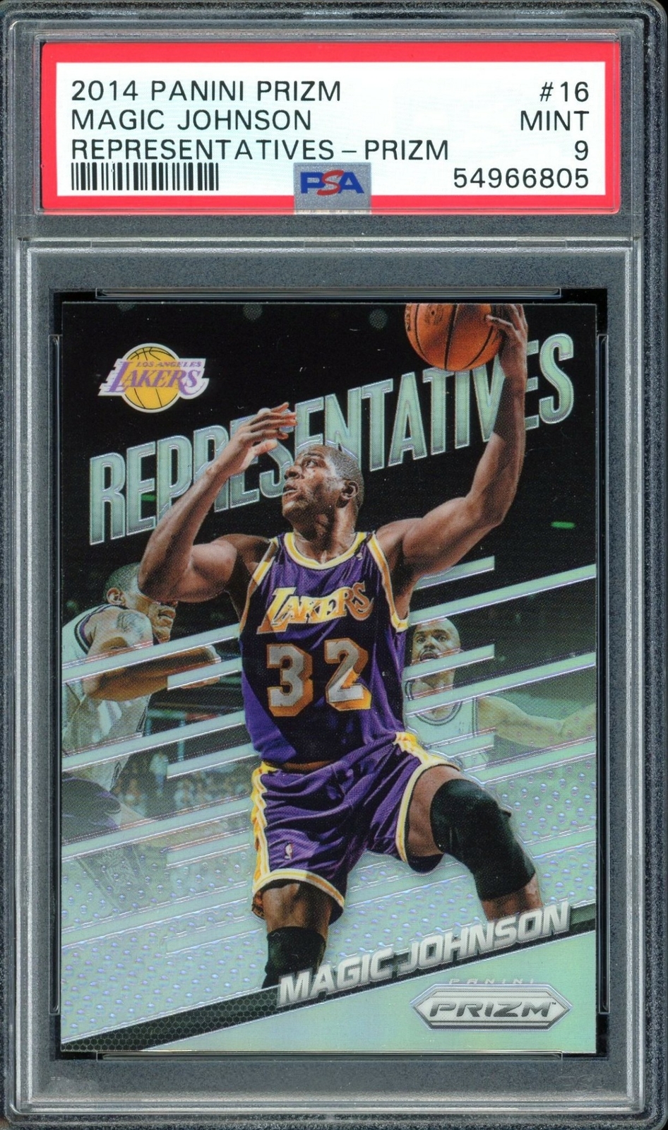 2014 Panini Prizm Representatives #16 SILVER PRIZM Magic Johnson ~ PSA 9 MINT