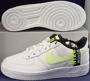 Nike Air Force 1 LV8 Low 1 Worldwide Pack White Volt Youth SZ 5.5Y (CN8536-100) - Picture 1 of 7