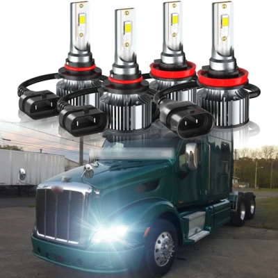 Kit de faros LED altos bajos para camión tractor Peterbilt 388 2008-2015 Foto 1 de 4