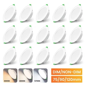 LED Downlight Kit 10W 12W 14W Warm Cool White Day Light Dimmable & Non Dim IP44 - Picture 1 of 21